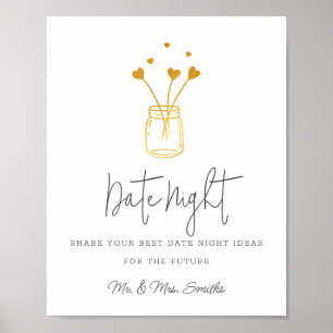 Pot met hart Vrijgezellenfeest datum nacht potje t Poster