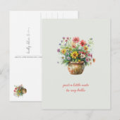 Pot met veldbloemen voor jou ter herinnering briefkaart (Voorkant / Achterkant)