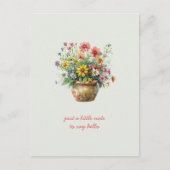 Pot met veldbloemen voor jou ter herinnering briefkaart (Voorkant)