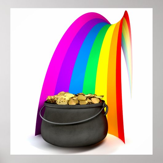 Pot o' Gold aan het einde van een regenboog Poster (Voorkant)