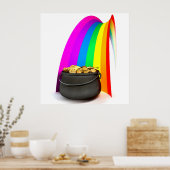 Pot o' Gold aan het einde van een regenboog Poster (Keuken)