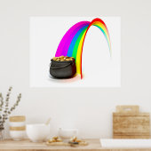 Pot o' Gold aan het einde van een regenboog Poster (Keuken)