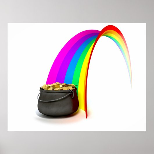 Pot o' Gold aan het einde van een regenboog Poster (Voorkant)