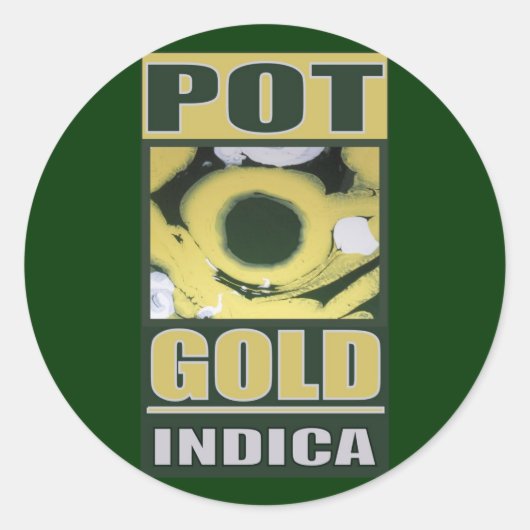 POT O GOLD INDICA RONDE STICKER (Voorkant)