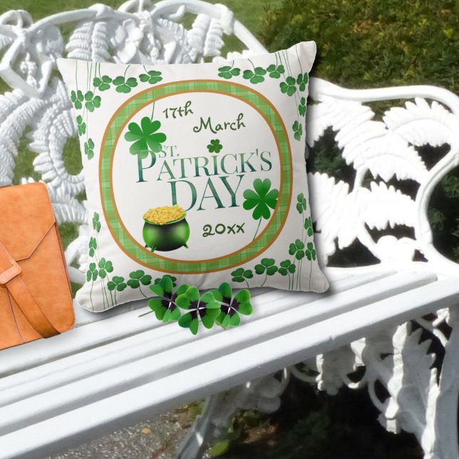Pot o' Gold Klaver St. Patrick's Day Kussen (Creator heeft geüpload)
