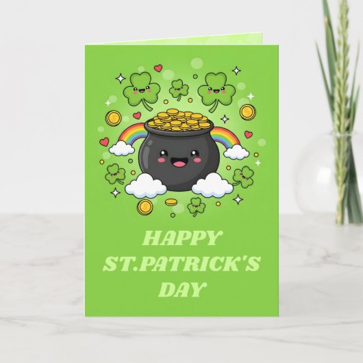 Pot O’ Happiness St. Patrick’s Day Card Kaart (Voorkant)