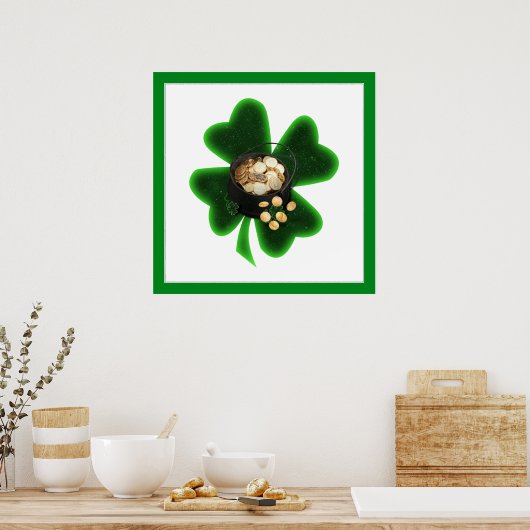 Pot of Gold en Big Shamrock Poster (Keuken)
