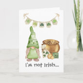 Pot of Gold Flirty Gnome Funny St Patrick Day Kaar Aankondiging (Voorkant)