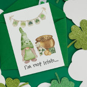 Pot of Gold Flirty Gnome Funny St Patrick Day Kaar Aankondiging