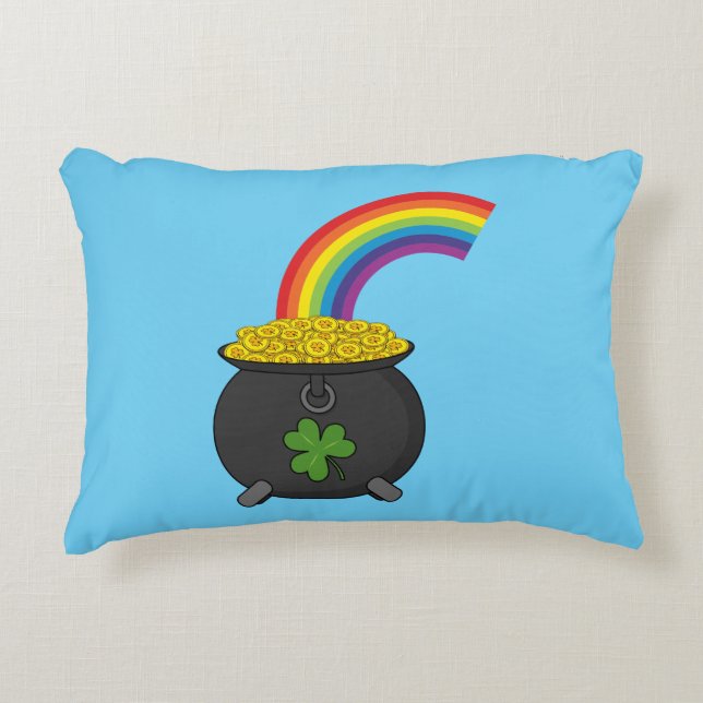 Pot of Gold Rainbow-Cartoon Accent Kussen (Voorkant)