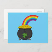 Pot of Gold Rainbow-Cartoon Feestdagenkaart (Voorkant / Achterkant)