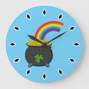 Pot of Gold Rainbow-Cartoon Grote Klok