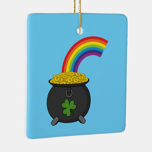 Pot of Gold Rainbow-Cartoon Keramisch Ornament (Rechts)