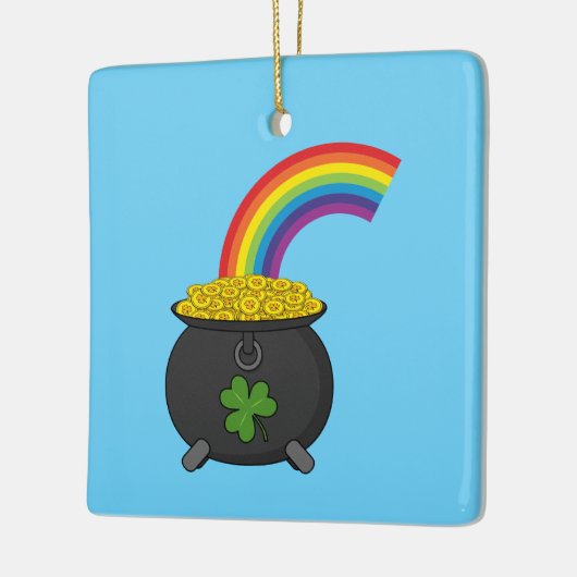 Pot of Gold Rainbow-Cartoon Keramisch Ornament (Links)