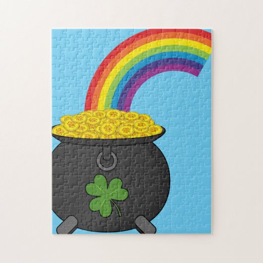 Pot of Gold Rainbow-Cartoon Legpuzzel (Verticaal)