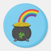 Pot of Gold Rainbow-Cartoon Magneet (Voorkant)