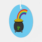 Pot of Gold Rainbow-Cartoon Metalen Ornament (Voorkant links)