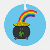 Pot of Gold Rainbow-Cartoon Metalen Ornament (Achterkant)