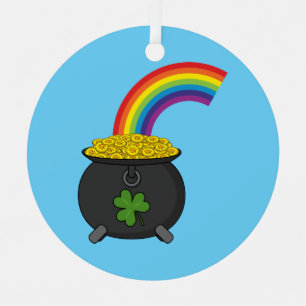 Pot of Gold Rainbow-Cartoon Metalen Ornament