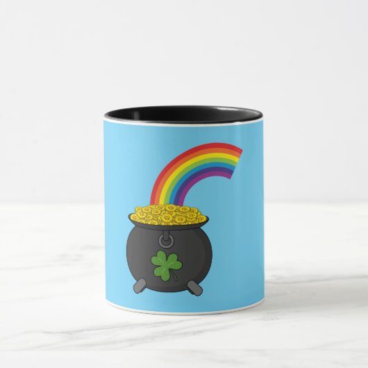 Pot of Gold Rainbow-Cartoon Mok (Midden)
