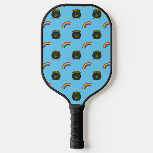 Pot of Gold Rainbow-Cartoon Pickleball Paddle (Voorkant)