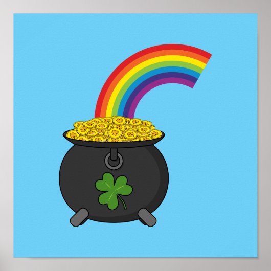 Pot of Gold Rainbow-Cartoon Poster (Voorkant)