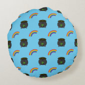 Pot of Gold Rainbow-Cartoon Rond Kussen (Achterkant)