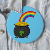 Pot of Gold Rainbow-Cartoon Ronde Button 6,0 Cm (In situ)