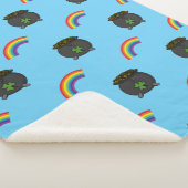 Pot of Gold Rainbow-Cartoon Sherpa Deken (3/4)