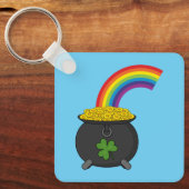 Pot of Gold Rainbow-Cartoon Sleutelhanger (Voorkant)
