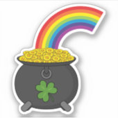 Pot of Gold Rainbow-Cartoon Sticker (Voorkant)