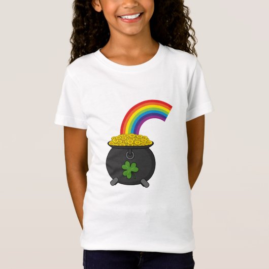 Pot of Gold Rainbow-Cartoon T-shirt (Voorkant)