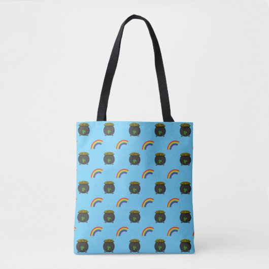Pot of Gold Rainbow-Cartoon Tote Bag (Voorkant)