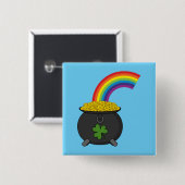 Pot of Gold Rainbow-Cartoon Vierkante Button 5,1 Cm (Voorkant /achterkant)