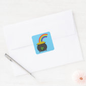 Pot of Gold Rainbow-Cartoon Vierkante Sticker (Envelop)