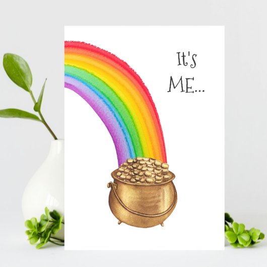 Pot of Gold Rainbow Funny St Patricks Day Kaart