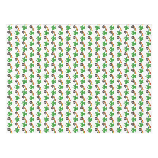 Pot of Gold Rainbow Shamrock Luck St Patrick's Day Tafelkleed (Voorkant (Horizontaal))