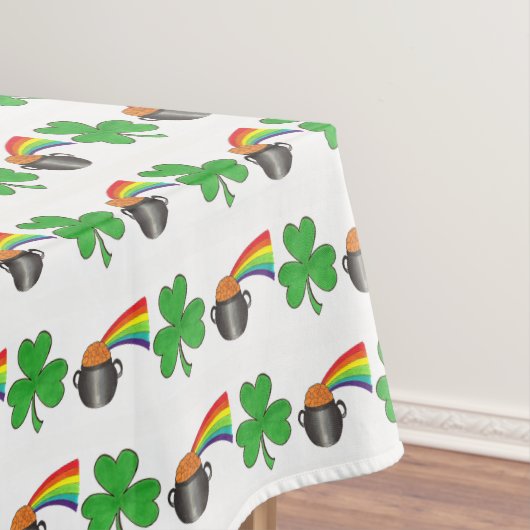Pot of Gold Rainbow Shamrock Luck St Patrick's Day Tafelkleed (Voorbeeld)