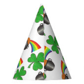 Pot of Gold Rainbow Shamrock St. Patrick's Day Feesthoedjes (Achterkant)