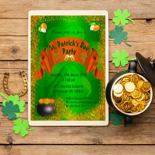 Pot of Gold St. Patrick's Day Invitation Kaart