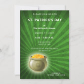 Pot of Gold St Patricks Day party Invitation Kaart (Voorkant)