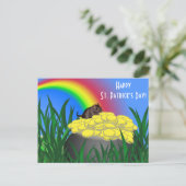 Pot of Gold w/Gerbil - St Patrick's Day Briefkaart (Staand voorkant)