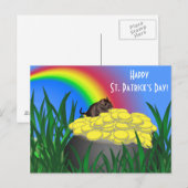 Pot of Gold w/Gerbil - St Patrick's Day Briefkaart (Voorkant / Achterkant)