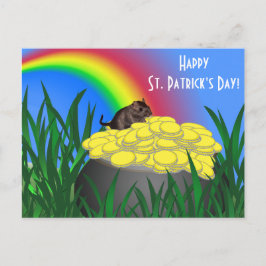 Pot of Gold w/Gerbil - St Patrick's Day Briefkaart