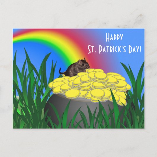 Pot of Gold w/Gerbil - St Patrick's Day Briefkaart (Voorkant)