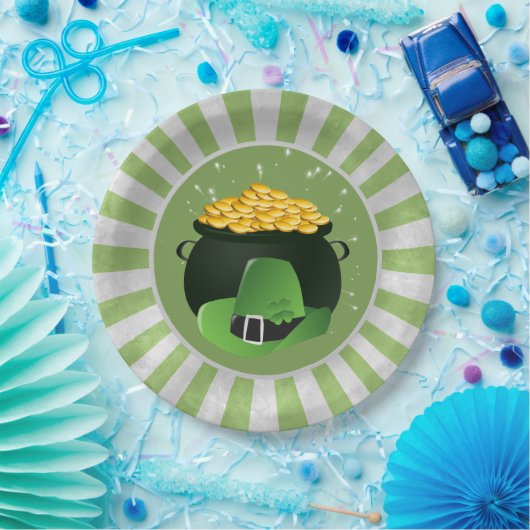 Pot o'Gold Leprechaun Pet Papieren Bordje (Feest)
