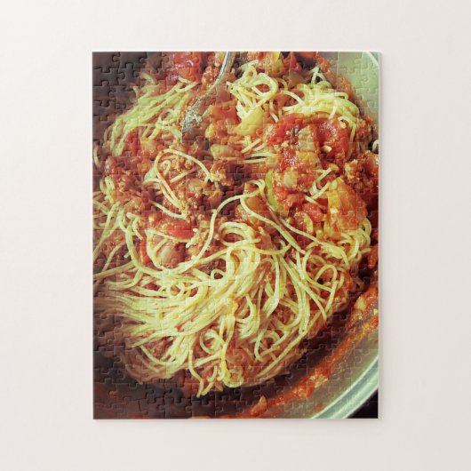 Pot spaghetti met vleessaus legpuzzel (Verticaal)