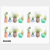 Pot Succulenten Rechthoekige Sticker (Vel)