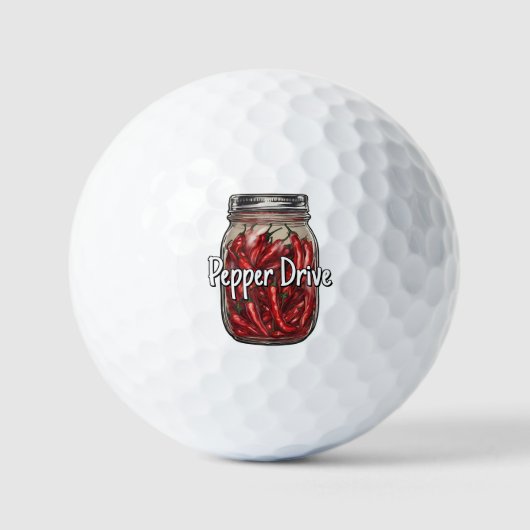 Pot van gedroogde paprika's golfballen (Voorkant)
