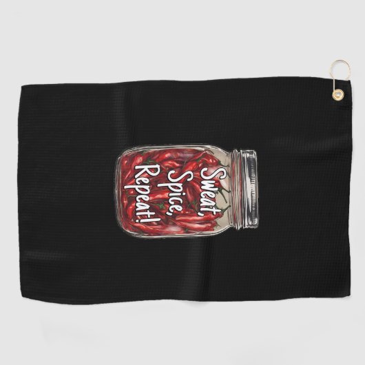 Pot van gedroogde paprika's golfhanddoek (Horizontaal)